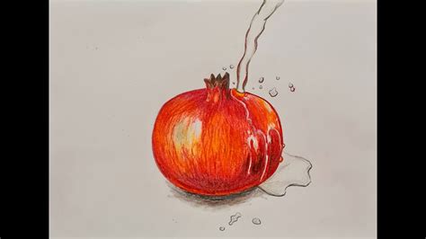 Pomegranate#Anar#sketch#colour pencil#3D#kidstutorials#age10 to 11 - Sonil Arts - YouTube