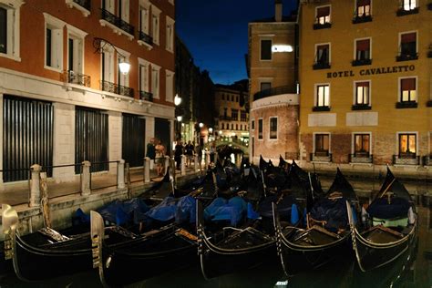 Venice at Night Hotel Cavalletto Gondolas in Venice - Etsy