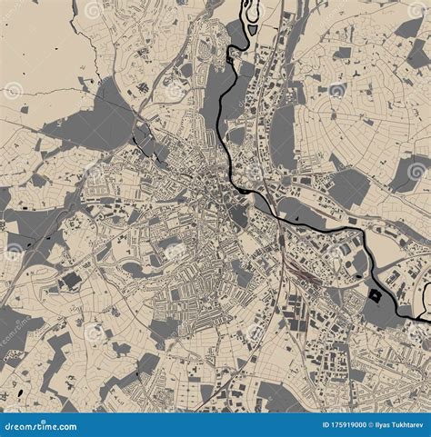 Map of the City of Derby, East Midlands, England, UK Stock Illustration ...