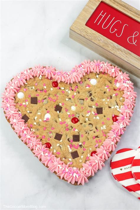 Heart Shaped Cookie Cake for Valentine's Day - The Soccer Mom Blog