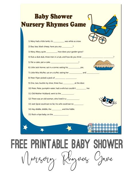 Nursery Rhyme Knowledge Baby Shower Game Knowledgewalls | My XXX Hot Girl