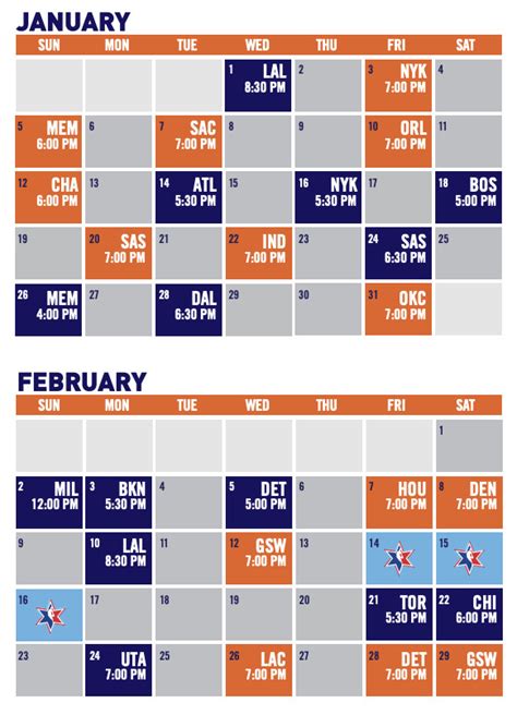 Phoenix Suns Schedule Printable