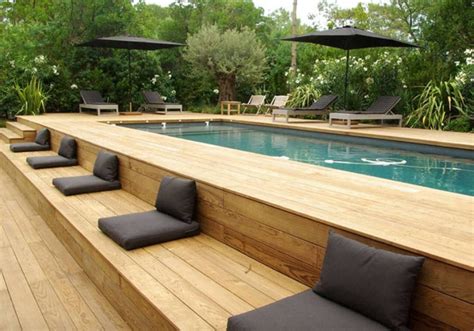 Image result for modern wood deck | Modern pools, Swimming pool decks, Backyard pool