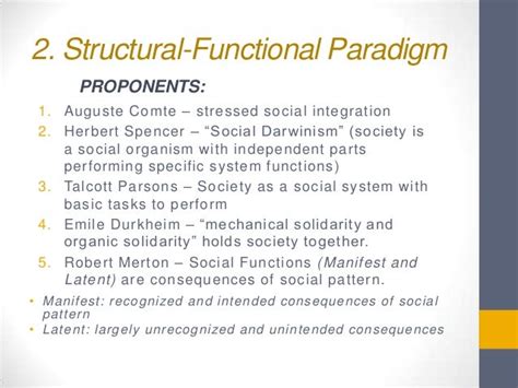 SOCIOLOGY: Theoretical Paradigms