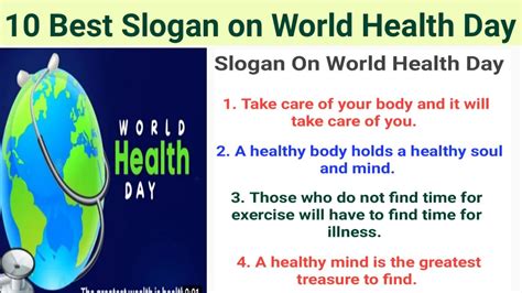 Slogan on World Health Day| 10 Best Slogan On World Health Day In ...