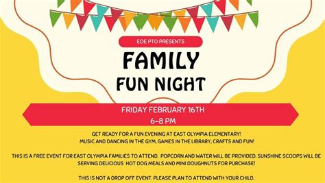 Family Fun Night, East Olympia Elementary, February 16 2024 | AllEvents.in