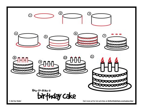 Birthday Cake Drawing How To Draw A Birthday Cake Art For Kids Hub ...