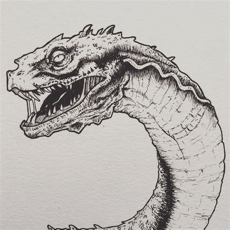 I drew the basilisk from Harry Potter :) : drawing