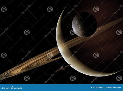 3D Render, Gas Giant Planet in Deep Space Stock Illustration ...