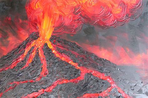 volcano acrylic painting - Google Search | Fall rock, Painting, Acrylic painting