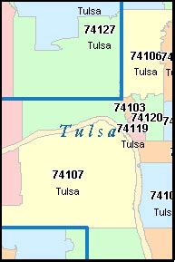 Tulsa County Zip Code Map