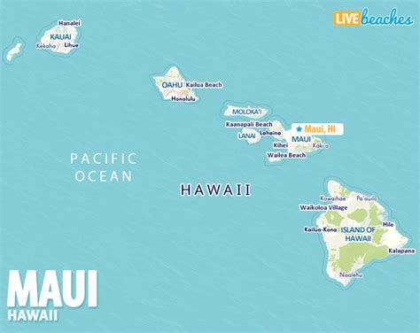 Map of Maui, Hawaii - Live Beaches