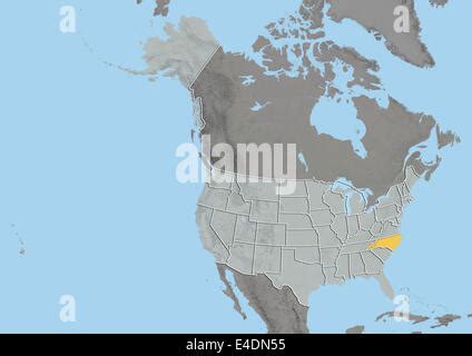 Physical map of North Carolina Stock Photo: 34448994 - Alamy