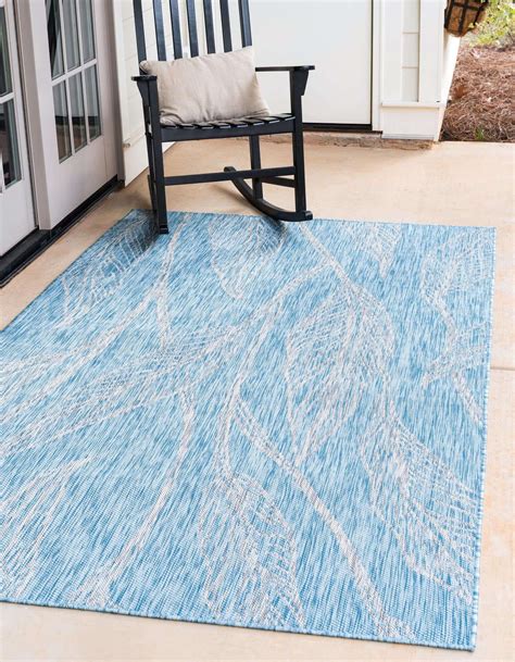 Unique Loom 9' x 12' Blue Abstract Outdoor Rug - Walmart.com - Walmart.com