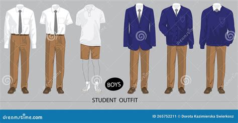 Set of Clothes for Composing School Uniforms. Male Collection Stock Vector - Illustration of ...