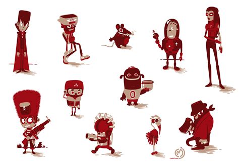 Characters in red 2017 on Behance