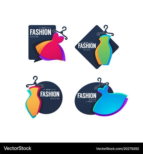 Collection of fashion show logo label emblems Vector Image