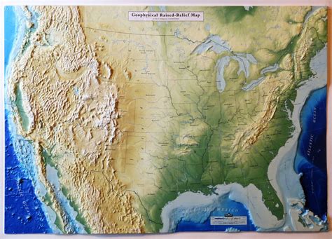 Raised relief map of the USA | Relief map, Map, Usa map