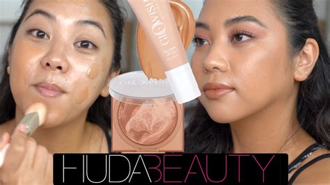 NEW HUDA BEAUTY SKIN TINT AND BRONZER | FIRST IMPRESSION + WEAR TEST | MEDIUM/TAN SKIN - YouTube