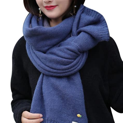 Fashion Women Scarf Wool Knitted Scarves Shawls Winter Womens Thick ...