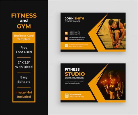 Fitness business card template | Premium Vector