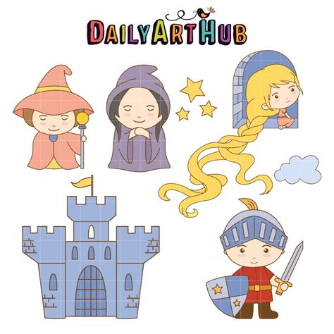 Cute Fairy Tale Characters Clip Art Set – Daily Art Hub // Graphics ...