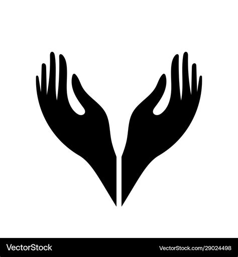 Hand icon cupped hands Royalty Free Vector Image