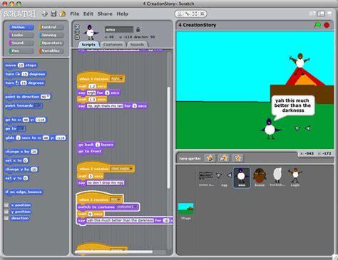 Screenshot from the Scratch project, CreationStory | Download ...