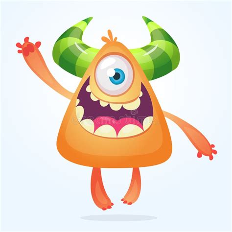 Cartoon Monster. Orange Monster Smiling Stock Vector - Illustration of ...