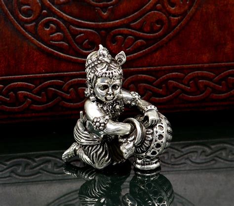 925 Sterling silver customized Idol Krishna Bal Gopal statue | Etsy