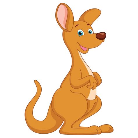 Illustration of cartoon kangaroo Vector | Premium Download