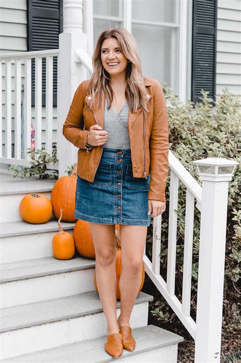 Six Fall Denim Skirt Outfits - By Lauren M