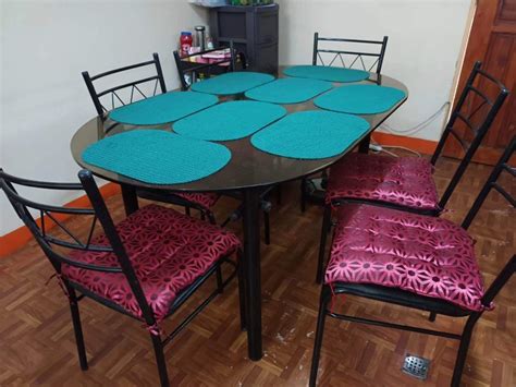6-seater dining table with chairs, Furniture & Home Living, Furniture, Tables & Sets on Carousell