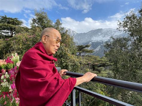 Photo News: His Holiness the Dalai Lama Enjoys the View of Snowy Dhauladhar Range from his ...