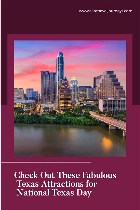 the city skyline with text that reads check out these fabulous texas attractions for national ...