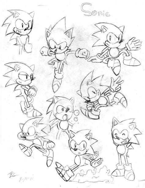 Classic Sonic Sketches 2 by TrueRetroSonic on DeviantArt