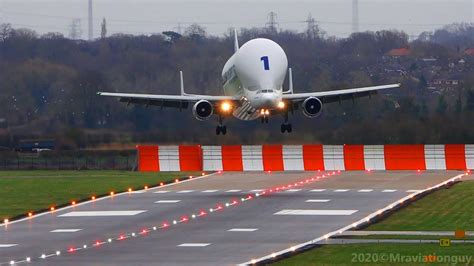 Airbus BELUGA Fantastic CROSSWIND Landing + A300-600ST Beluga Plane Spotting at Hawarden Airport ...