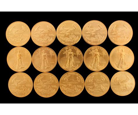 COINS: [15] $50 American Eagle gold coins, 1 oz, 2004.