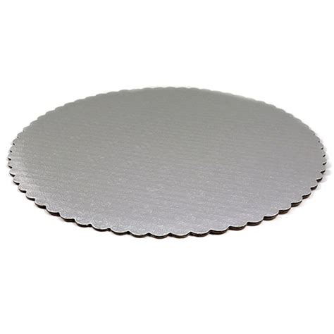 O'Creme Silver Scalloped Round Cake & Pastry Board, 12, Pack of 10 Round Cake Boards - BakeDeco.Com