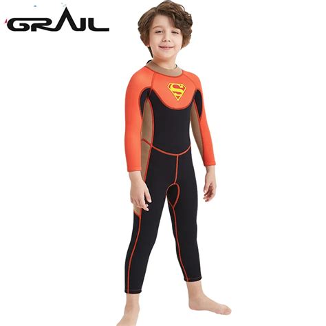 2.5MM Neoprene Kids Surf Diving Wetsuits Long Sleeve Surf Rash Guards ...