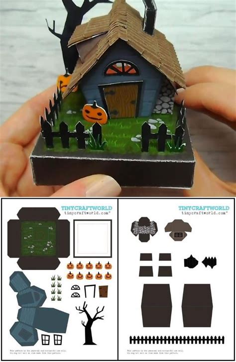 DIY Spooky Haunted House Papercraft - by by Tiny Craft World | Paper dolls, Paper craft projects ...