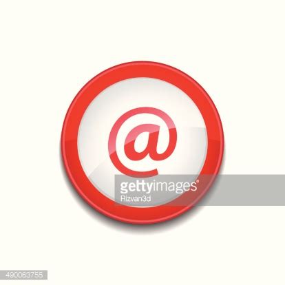 At The Rate Sign Circular Red Vector Button Icon Stock Vector | Royalty-Free | FreeImages