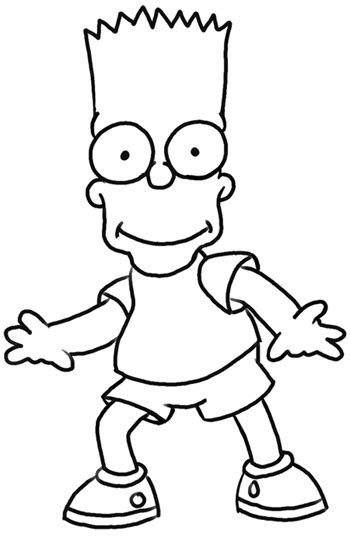 How to Draw Bart Simpson from The Simpsons : Step by Step Drawing Lesson – How to Draw Step by ...