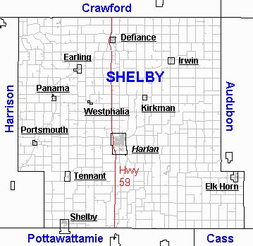 Shelby County IAGenWeb - Maps - County Map