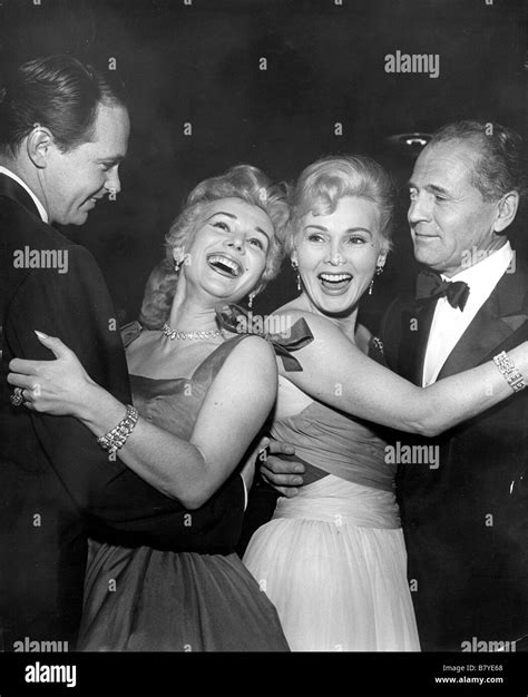 Zsa Zsa Gabor, Eva Gabor and husband, Hal Hayes Stock Photo - Alamy