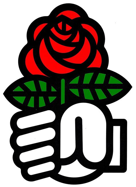 French Socialist Party logo(1969-) : a rose in a fist for a steadfast socialism, but disposable ...