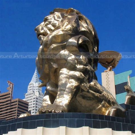 Big Lion Statue,Brass Lion Abstract Sculpture