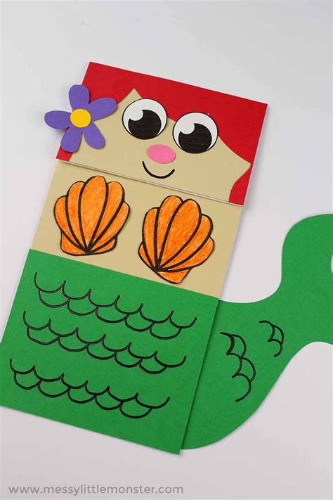 Mermaid Paper Bag Puppet – a Fun Under the Sea Theme Craft | Paper bag ...