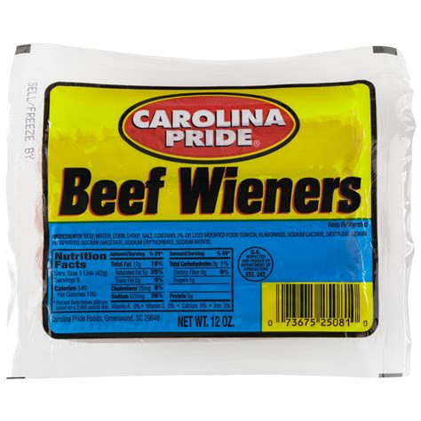 Beef Wieners - 3225 - Carolina Pride