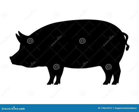 Vector pig silhouette stock vector. Illustration of farm - 176615912